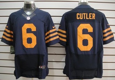 NFL Blue With Orange Chicago Bears 6 Quarterback Cutler Nike Elite Jersey